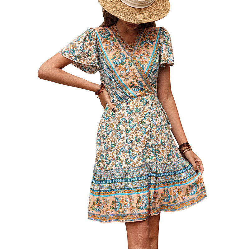 Women's Vintage Print Holiday Dress
