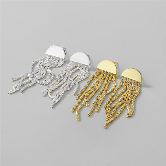 S925 Silver Women’s Glitter Tassel Earrings