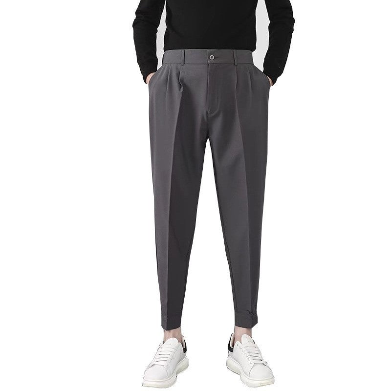 Men's Solid Velcro Cuff Trousers