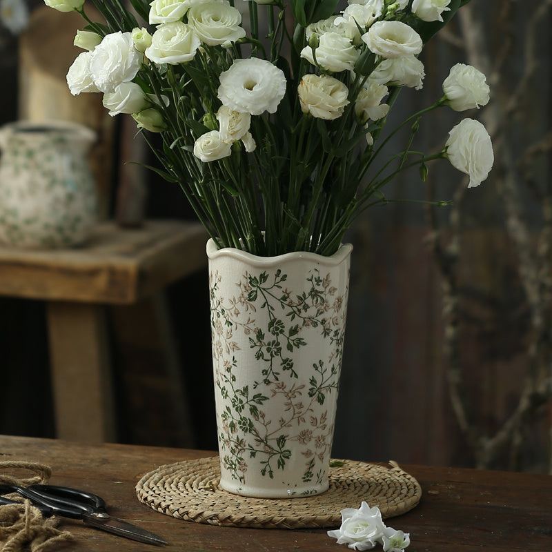 Retro Green Ceramic Vase