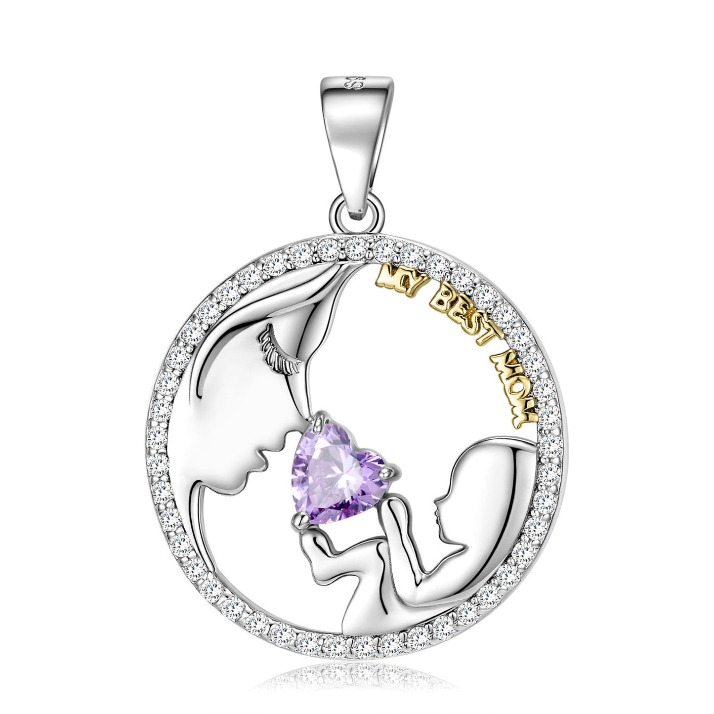 S925 Silver Mom & Baby Necklace