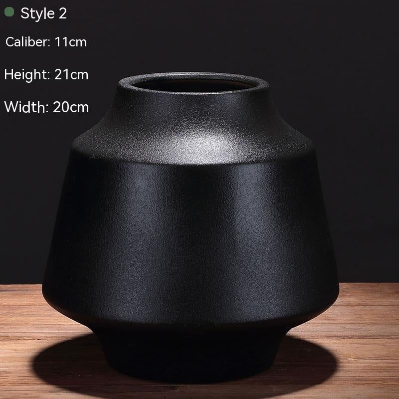 Black Ceramic Vase Decor