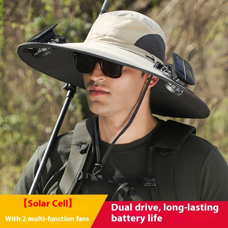 Twin Fan Solar Rechargeable Sunshade Hat