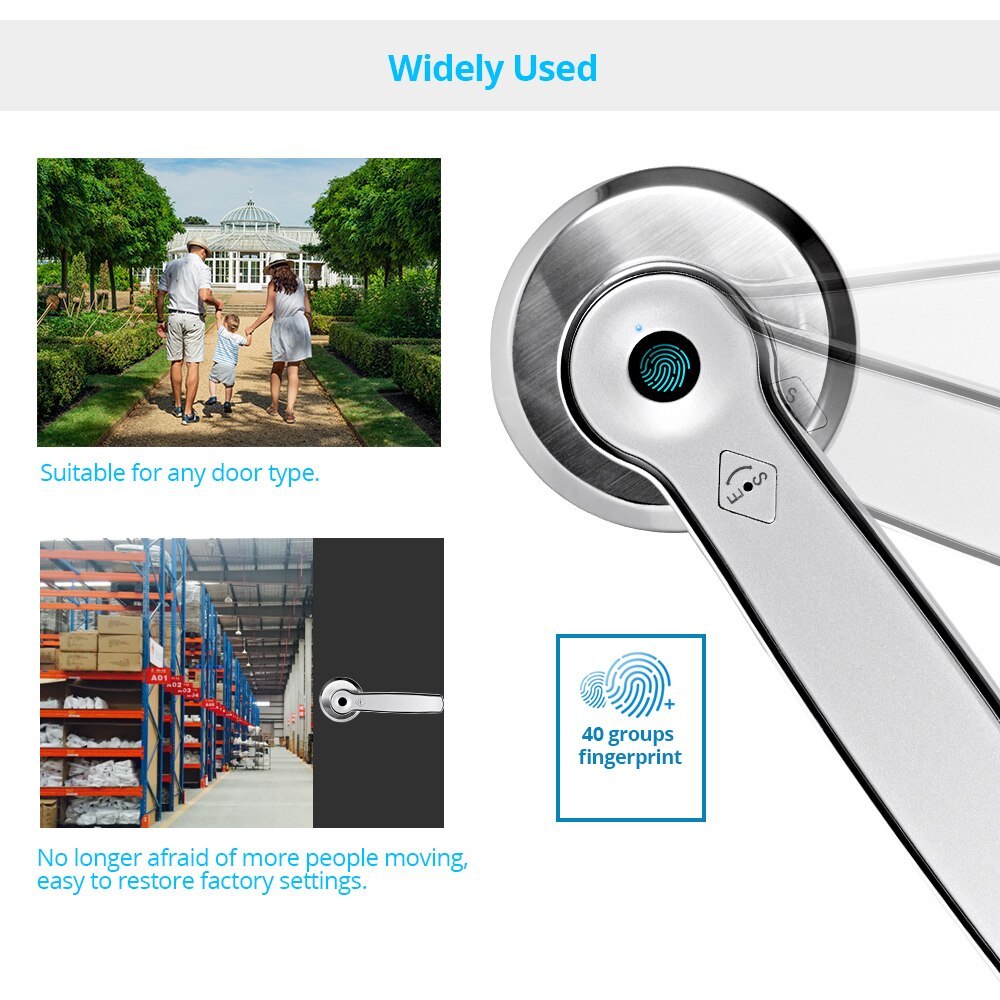 Zinc Alloy Indoor Fingerprint Handle Lock