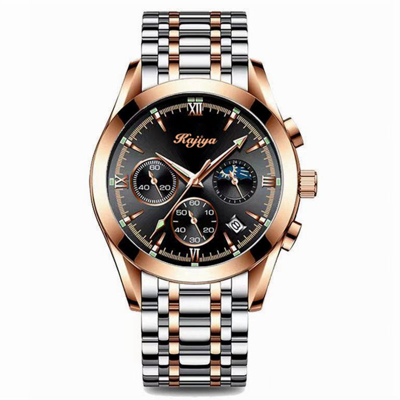 Men’s Luminous Waterproof Steel Calendar