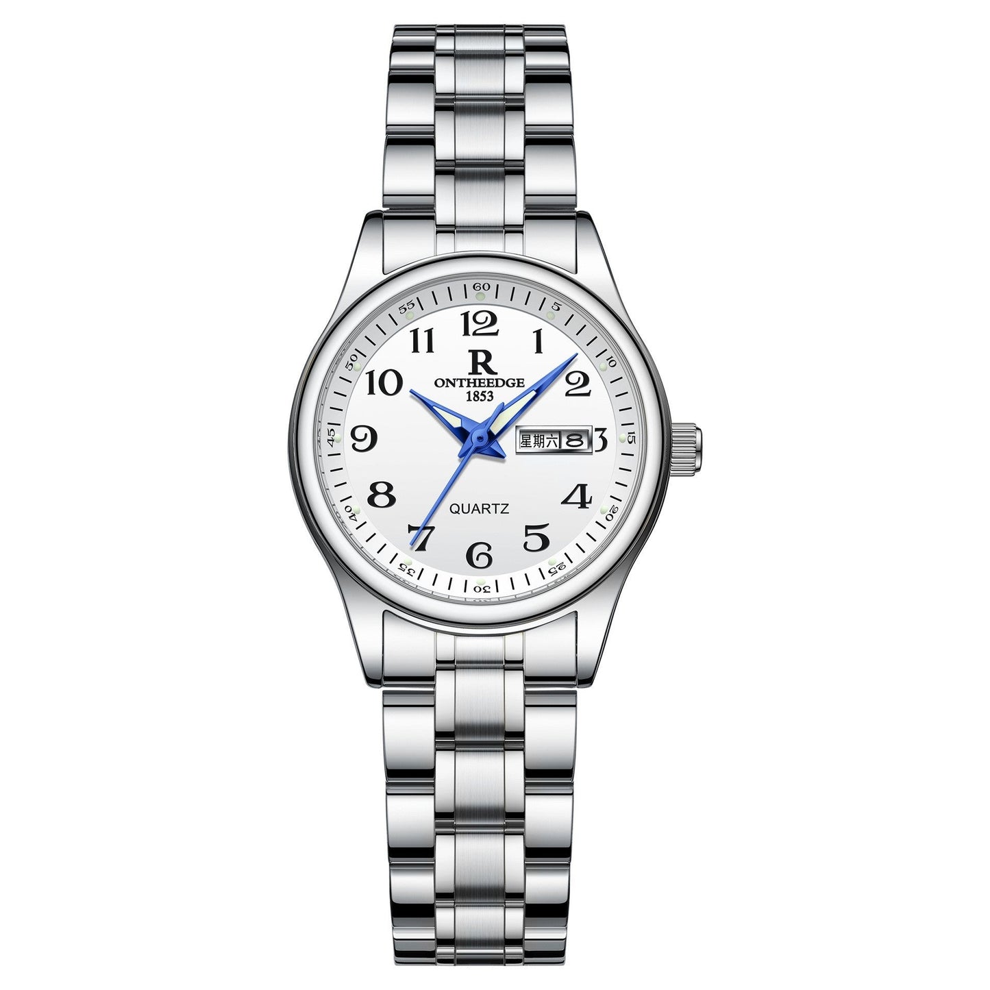 Men's All-Steel Double Calendar Watch