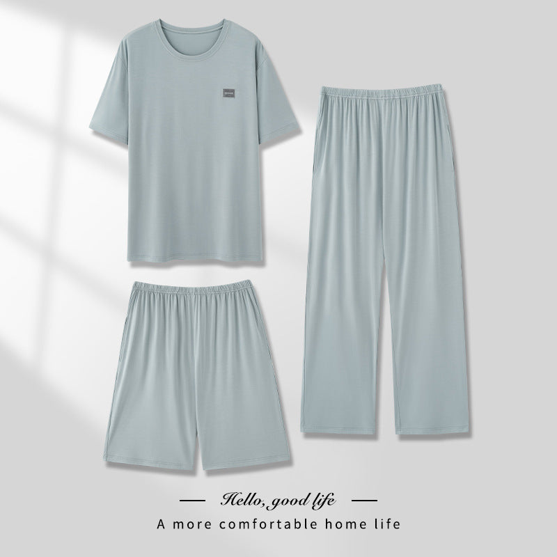 Men's Thin Modal Pajama 3-Piece Set