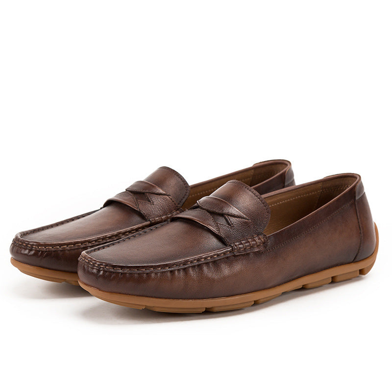 First Layer Cowhide Driving Shoes