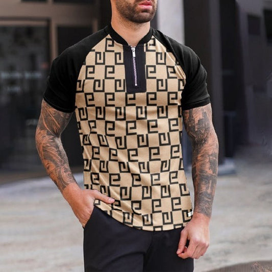 Printed Polo Short Sleeve Top