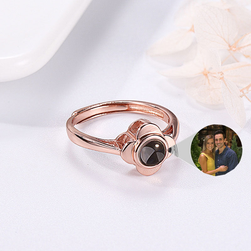 S925 Silver Adjustable Flower Ring