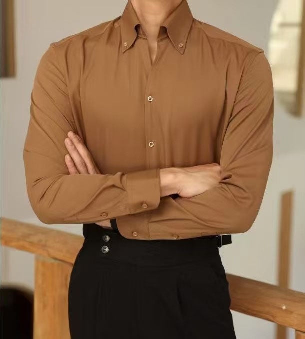 Men’s Long Sleeve Business Slim Shirt