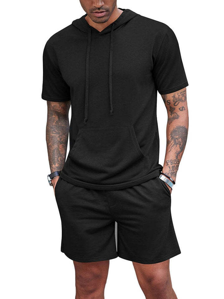 Men's Summer New Hooded Shorts Suit