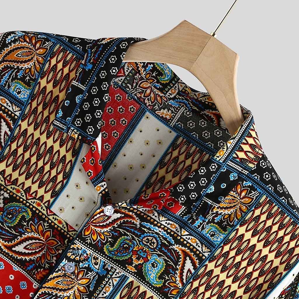 Linen printed short sleeve shirt
