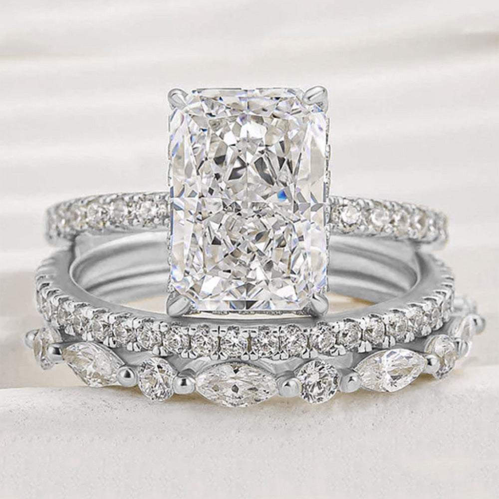 S925 Silver Ice Zircon Ring
