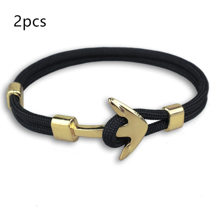 Black Pirate Anchor Hand Strap Bracelet – Gift