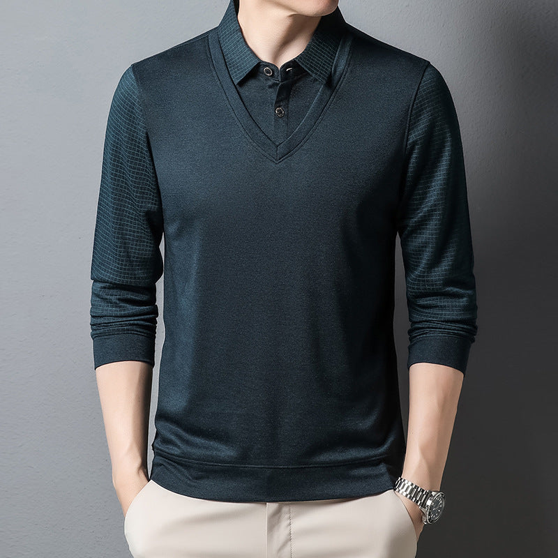 Men's Long Sleeve Lapel Top