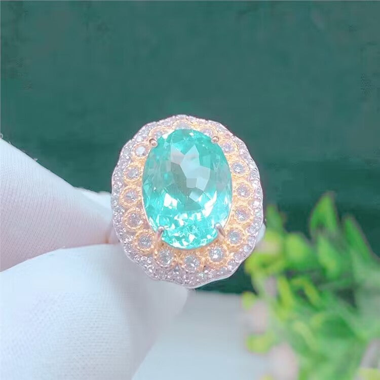 S925 Silver Blue Dimond Ring