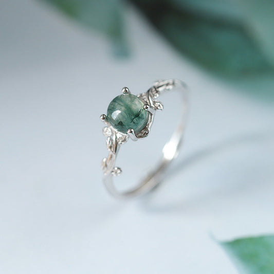 Green Agate S925 Silver Ring