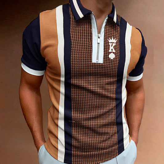 Men's Short-sleeve Striped Polo Shirt