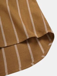Striped Men’s Stand Collar Shirt
