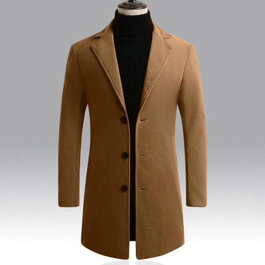 Men's Wool Trench Coat Winter