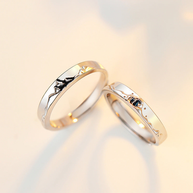 Fashion Platinum-Plated Couple Rings