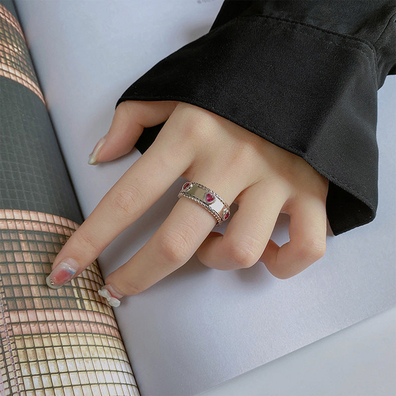 S925 Silver Adjustable Castle Ring