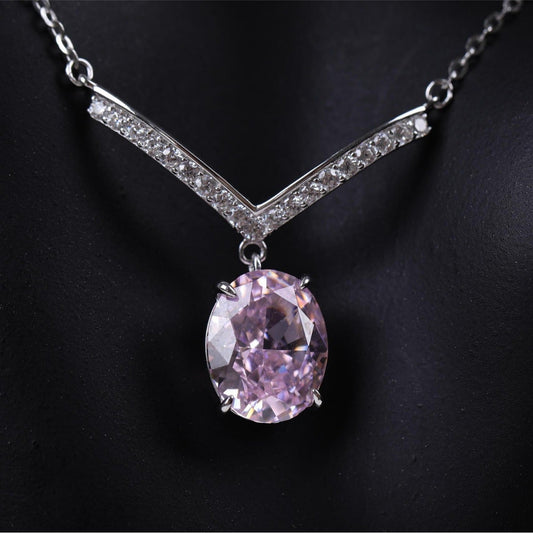 S925 Silver Ice Flower Dimond Pendant Necklace