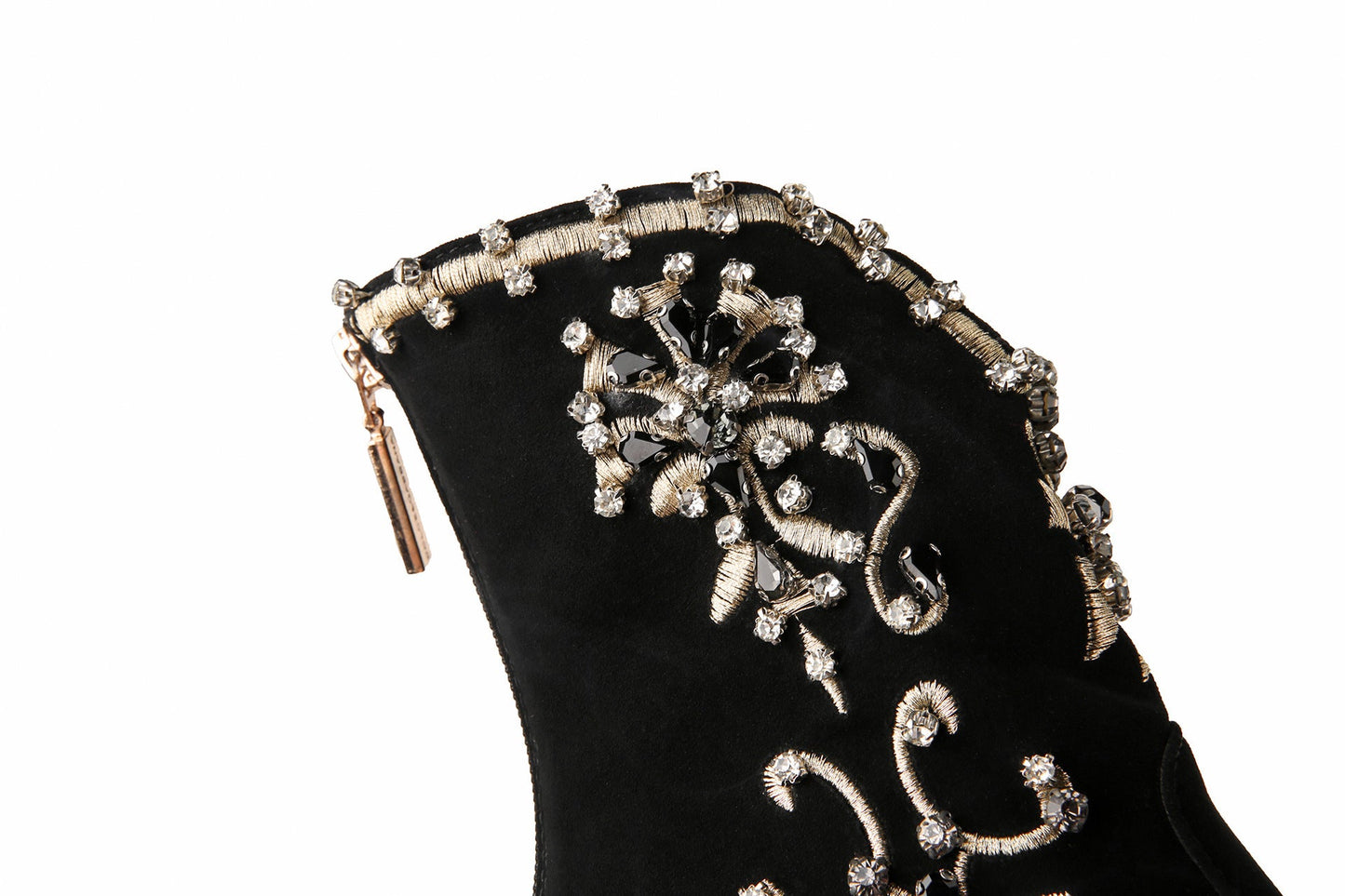 Ethnic Beaded Embroidered Booties Plus Size
