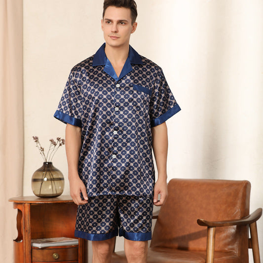 Men's Summer Printed Short-sleeve Pajamas