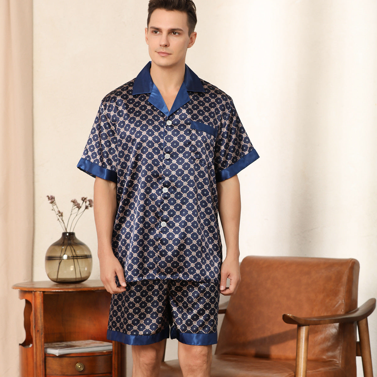 Men's Summer Printed Short-sleeve Pajamas