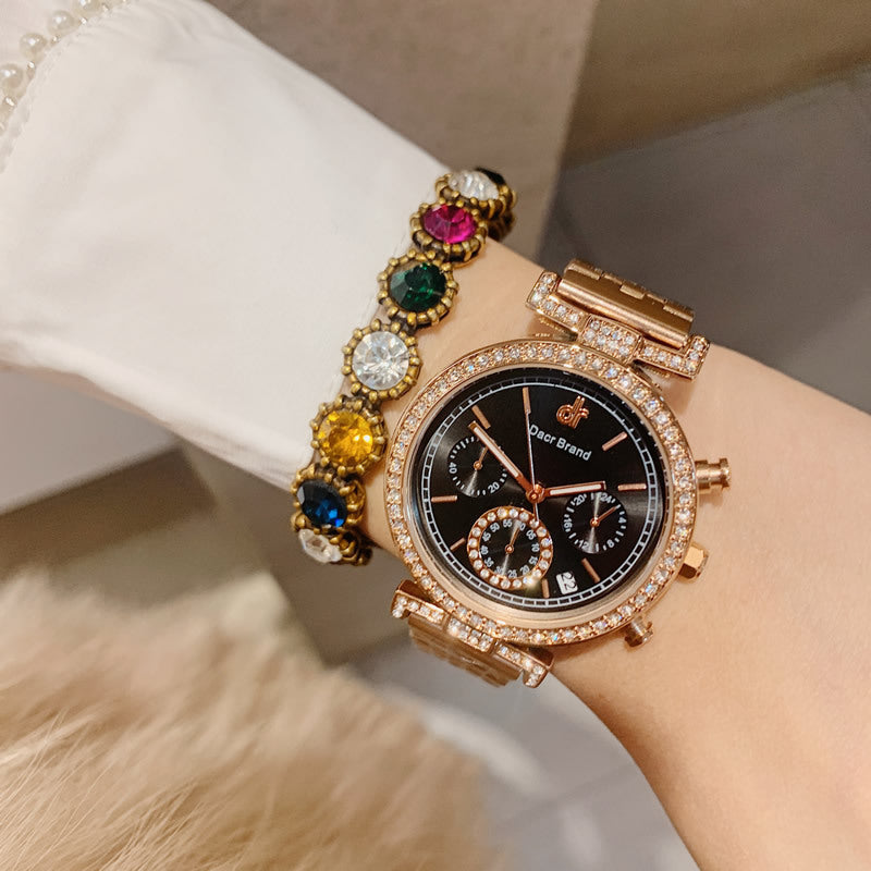 Diamond Waterproof Calendar Watch