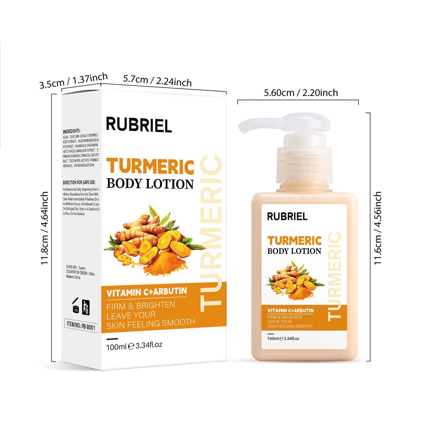 Turmeric Body Lotion Brightening Mild Whitening