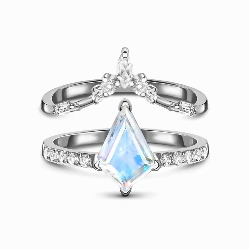 S925 Silver Waterdrop Diamond Ring