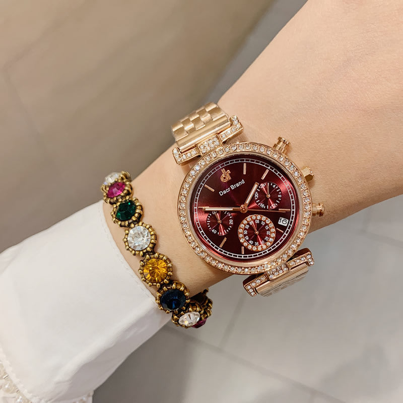 Diamond Waterproof Calendar Watch