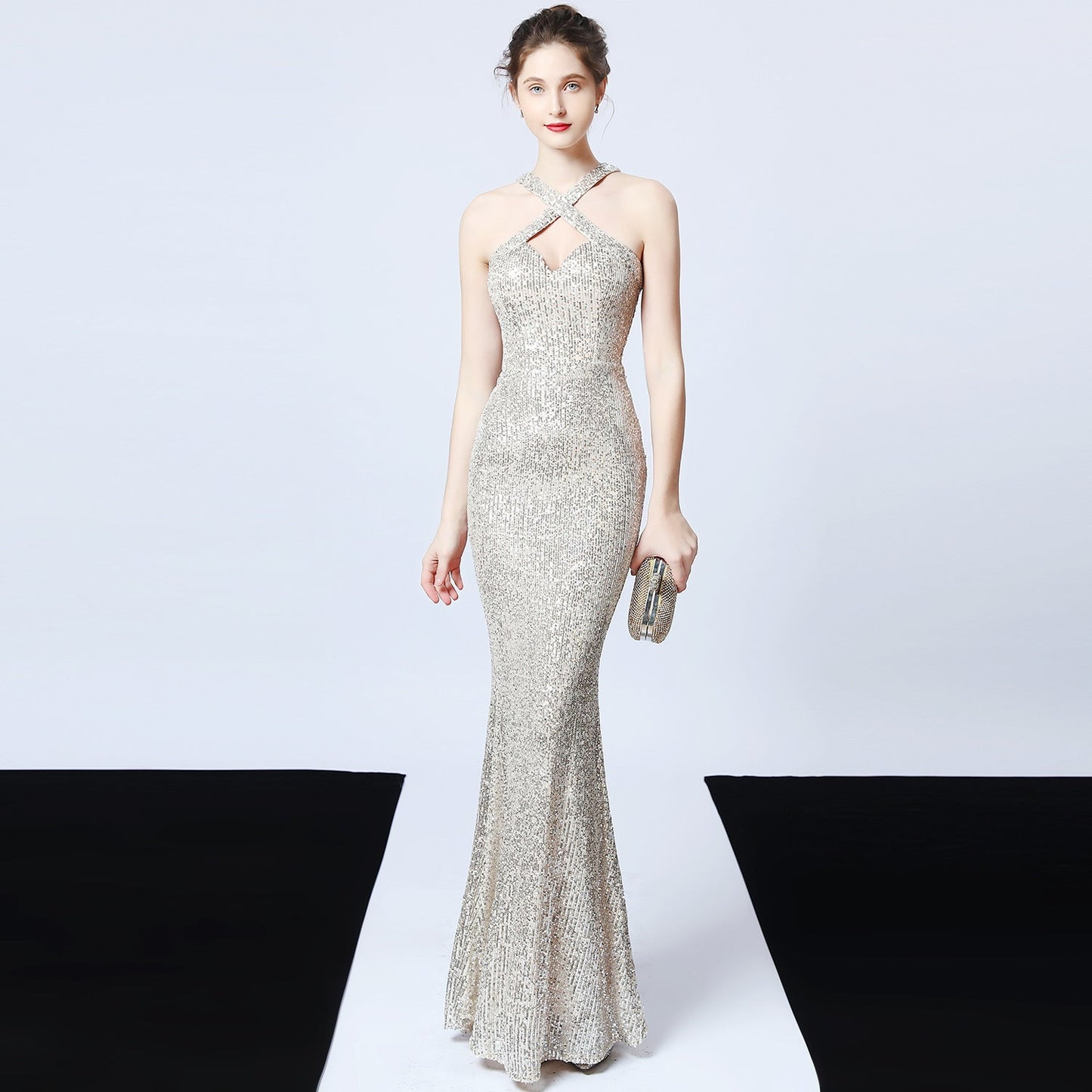 Glamorous Sequin Evening Dress