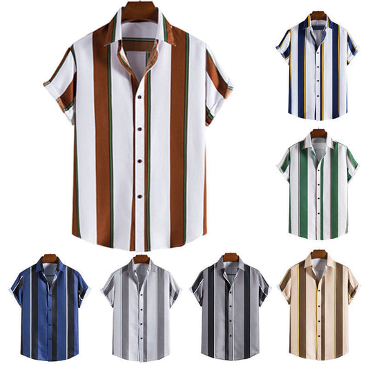 Men's Striped Short Sleeve Shirt