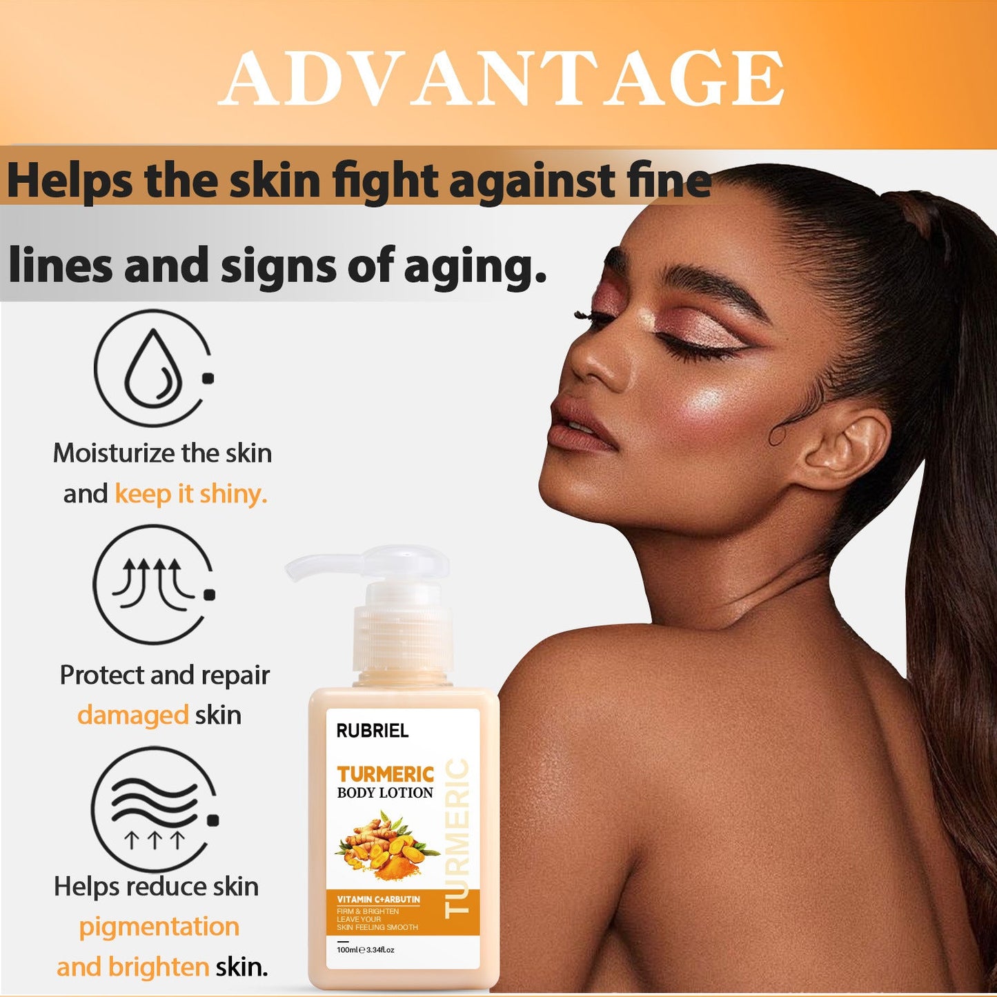 Turmeric Body Lotion Brightening Mild Whitening
