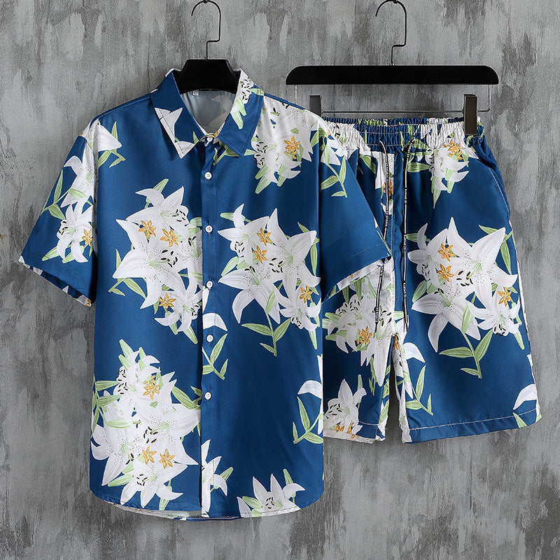 Beach Printed Men's Two-piece Suit