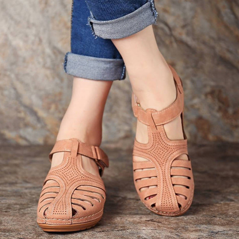 Women’s Plus Size Retro Wedge Sandals