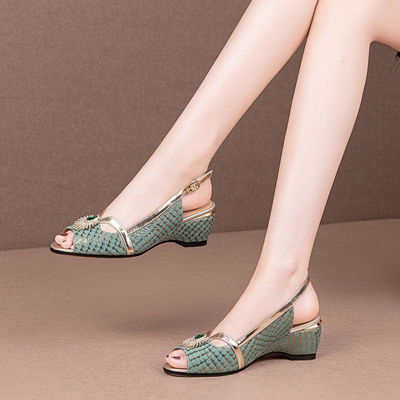 Women’s Leather Fish Mouth Sandals