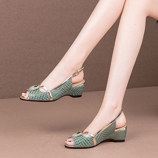 Women’s Leather Fish Mouth Sandals