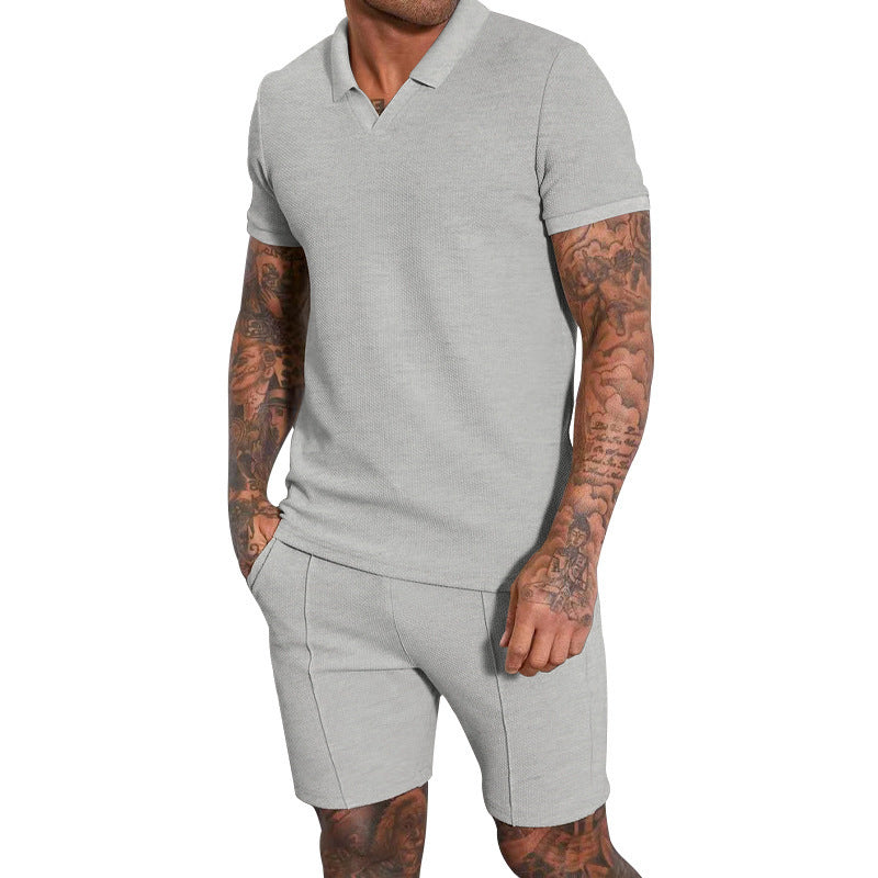 Men's Polo Lapel Two-piece Suit