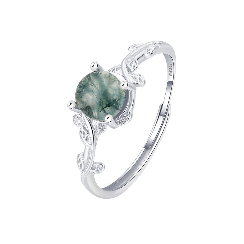 Green Agate S925 Silver Ring