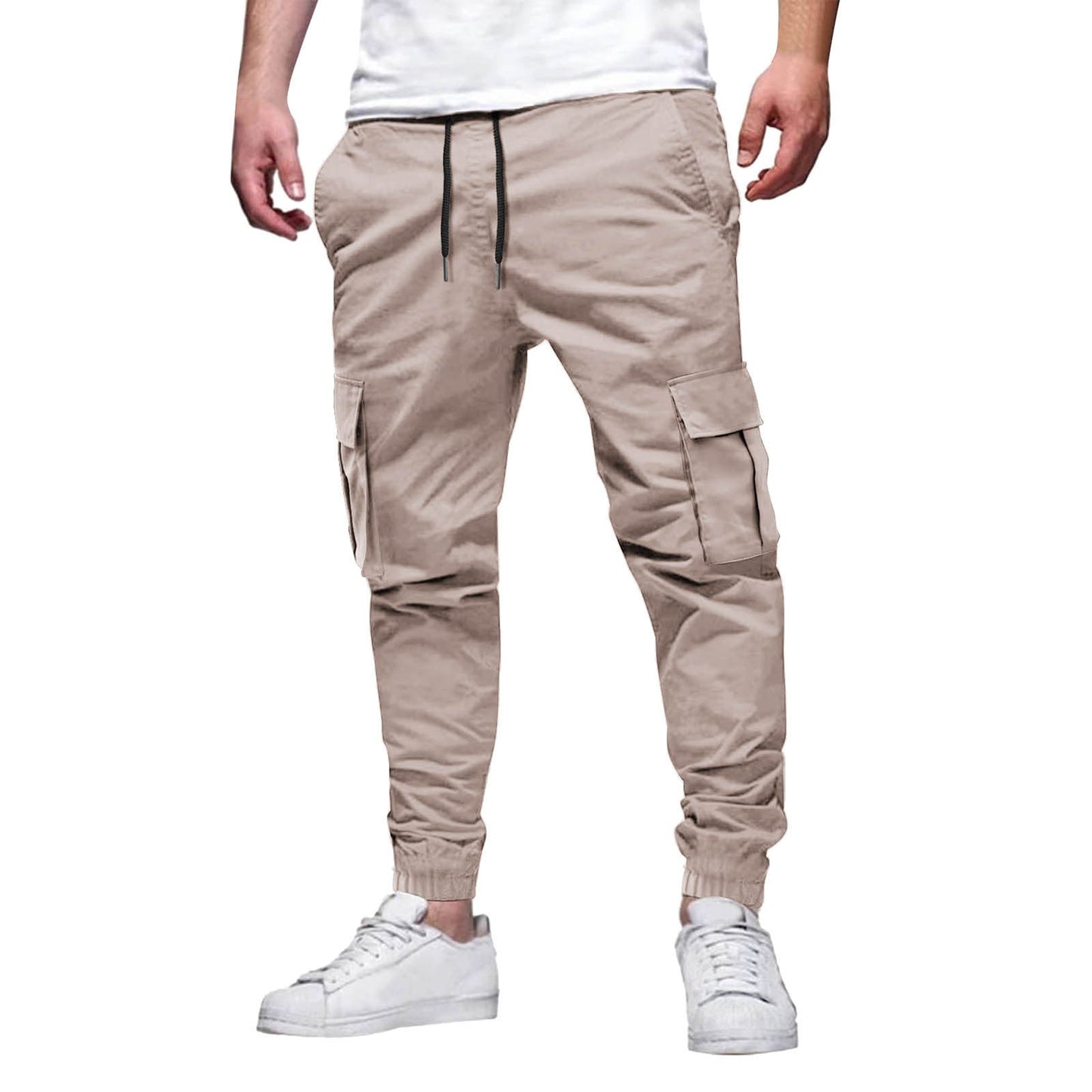 Men's Multi-pocket Drawstring Casual Overalls