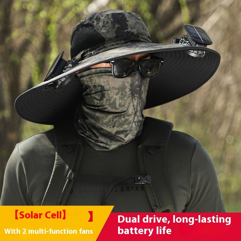 Twin Fan Solar Rechargeable Sunshade Hat