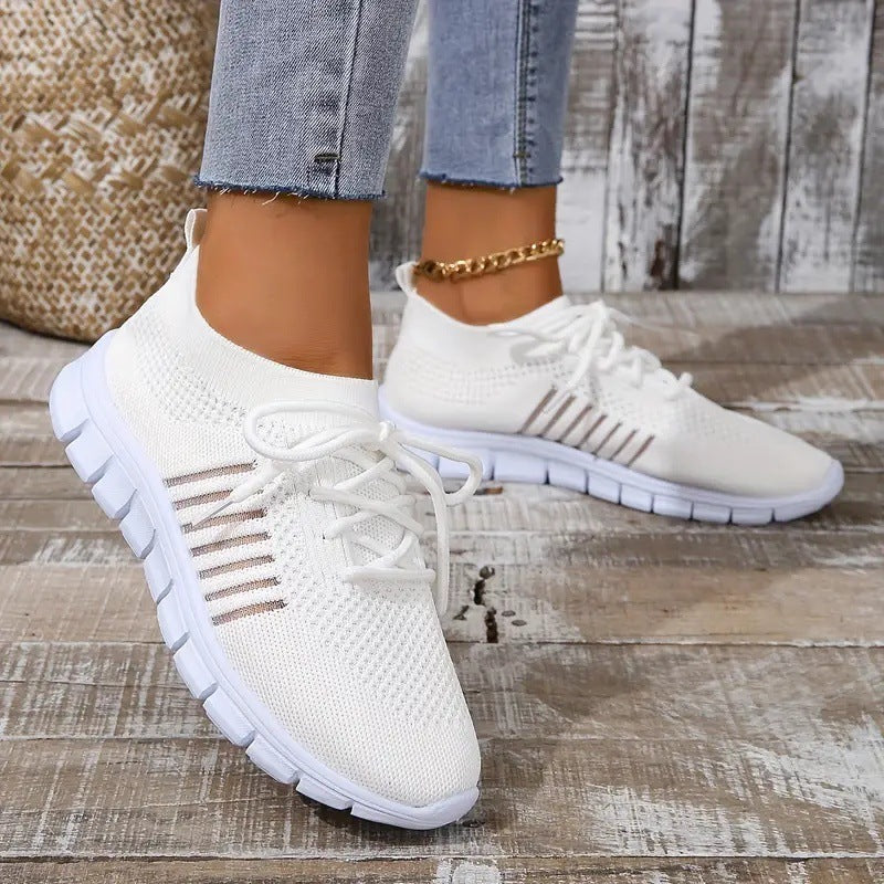 Breathable Knit Women's Flat Shoes