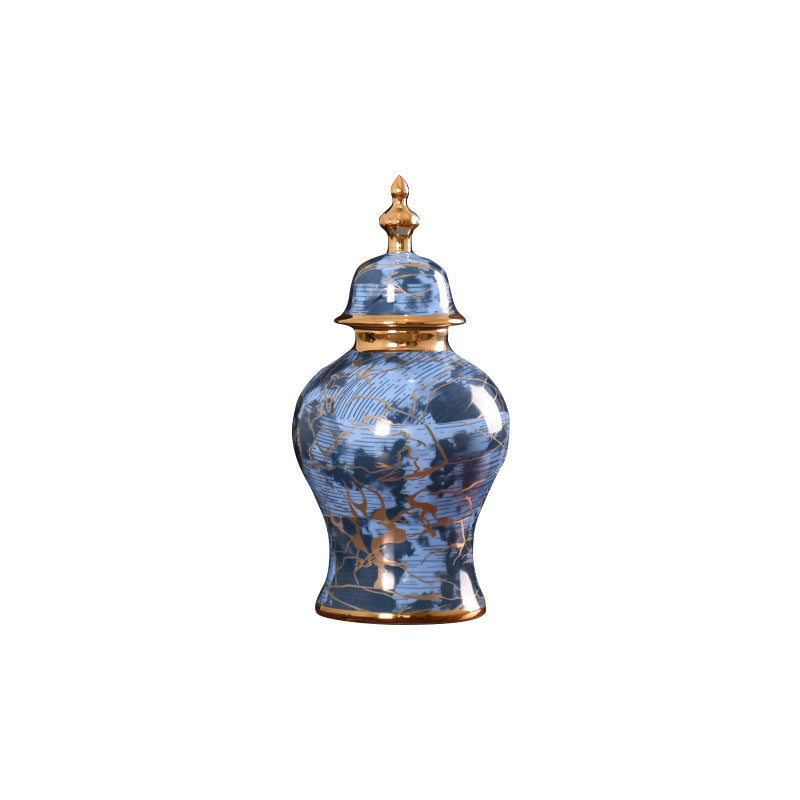 Luxury Black & Blue Ceramic Decor