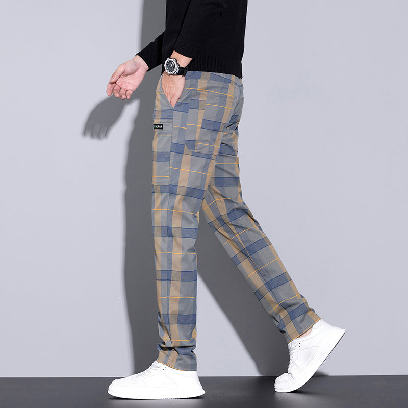 Men's Plaid All-match Pants