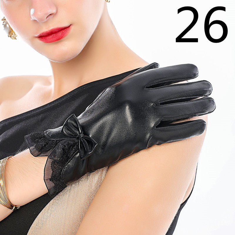Men's Winter Riding Thick Velvet Windproof Leather Gloves